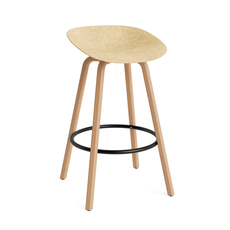 Normann Copenhagen - Mat Barhocker | Fußstütze schwarz / H 75 cm / hemp