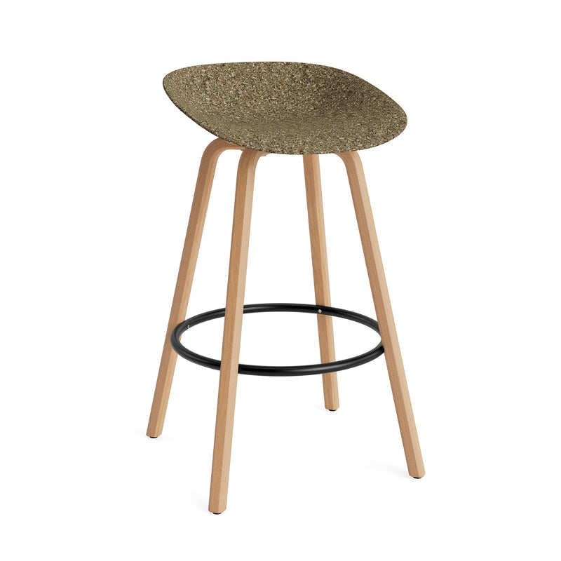 Normann Copenhagen - Mat Barhocker | Fußstütze schwarz / H 75 cm / seaweed