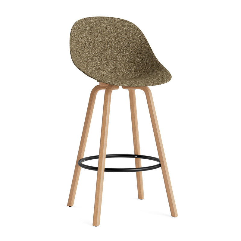 Normann Copenhagen - Mat Barstuhl | Fußstütze schwarz / H 75 cm / seaweed