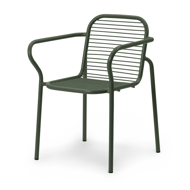 Normann Copenhagen - Vig Outdoor Armlehnstuhl | ohne Polster / dunkelgrün