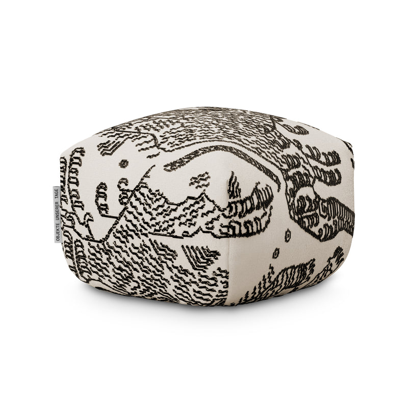 OUT Objekte unserer Tage - Sander Pouf Mini | Tiger Mountain Col. 001 (schwarz/weiß)