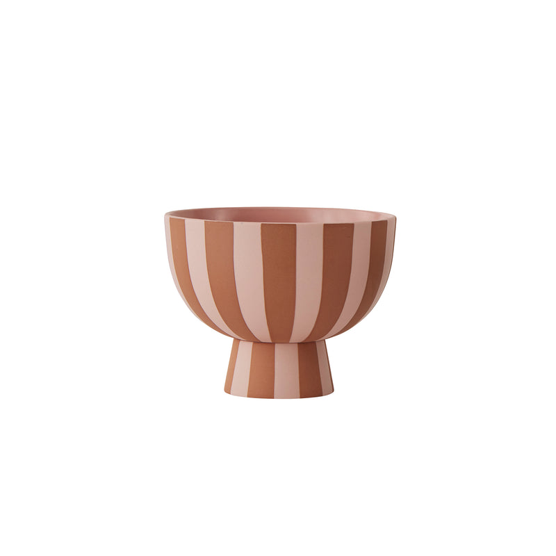 OYOY - Toppu Schale mit Fuß | Ø 12,5 x H 10 cm / caramel/rose