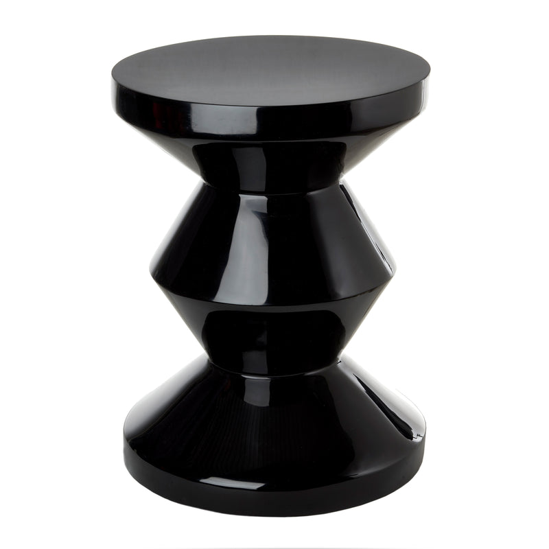 POLSPOTTEN - Zig Zag Hocker | Synthetisches Material / schwarz