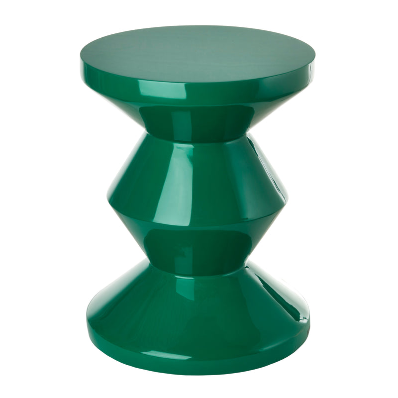 POLSPOTTEN - Zig Zag Hocker | Synthetisches Material / smaragdgrün