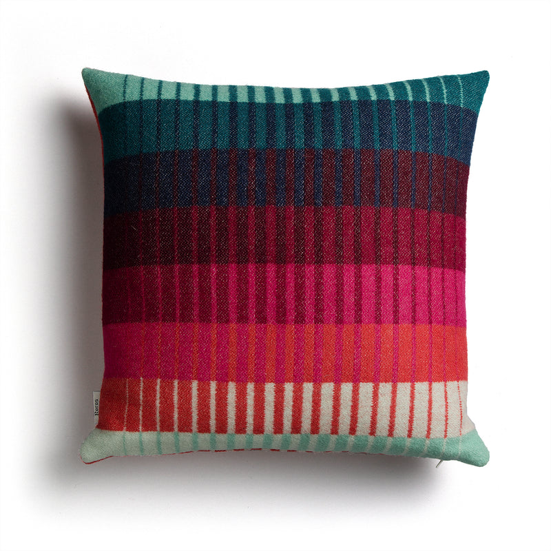 Røros Tweed - Åsmund Gradient Kissen | rot/türkis