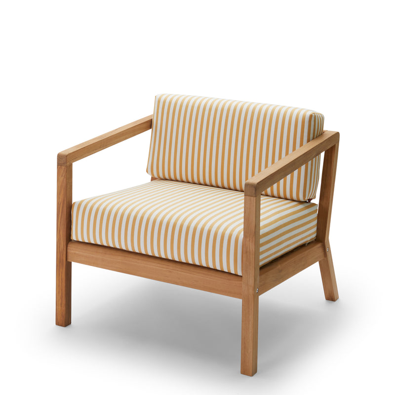 Fritz Hansen - Skagerak Virkelyst Sessel | goldgelb gestreift (Limited Edition)