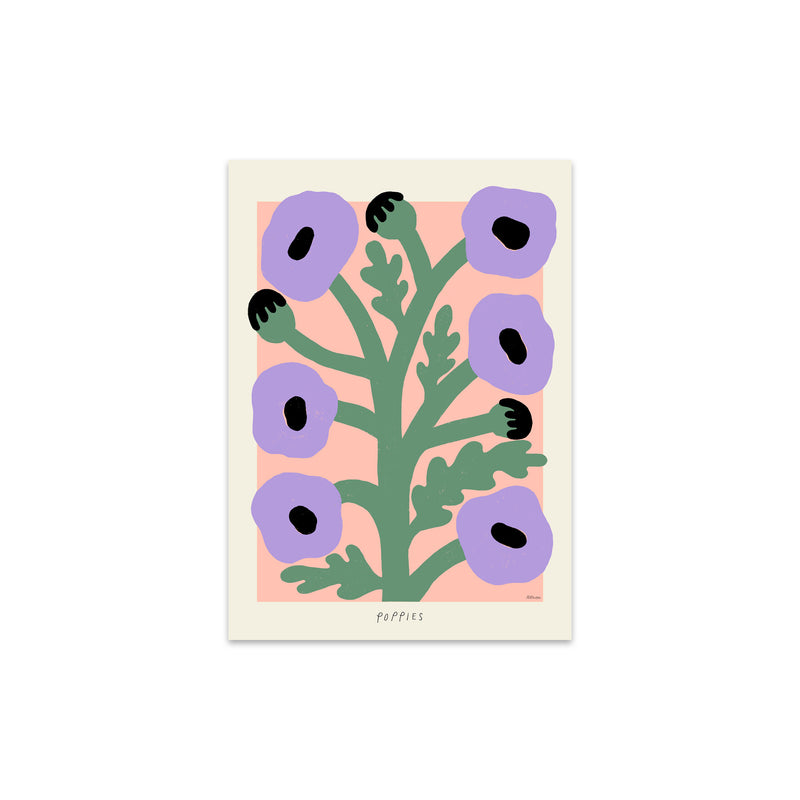 The Poster Club - Purple Poppies von Madelen Möllard | 30 x 40 cm