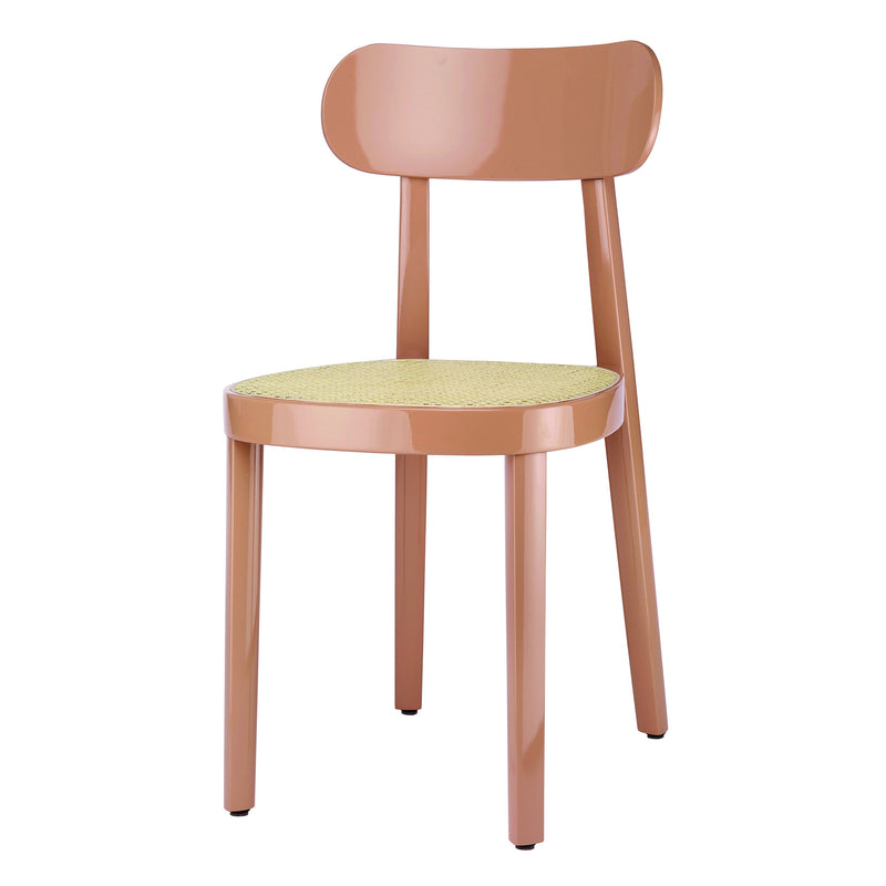 Thonet - 118 Stuhl | Buche altrosa hochglanz lackiert / Single / Rohrgeflecht