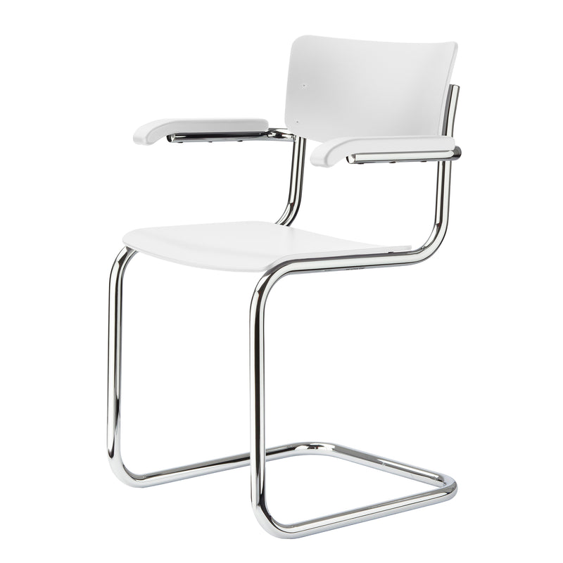 Thonet - S 43 F Freischwinger | Buche weiß lasiert