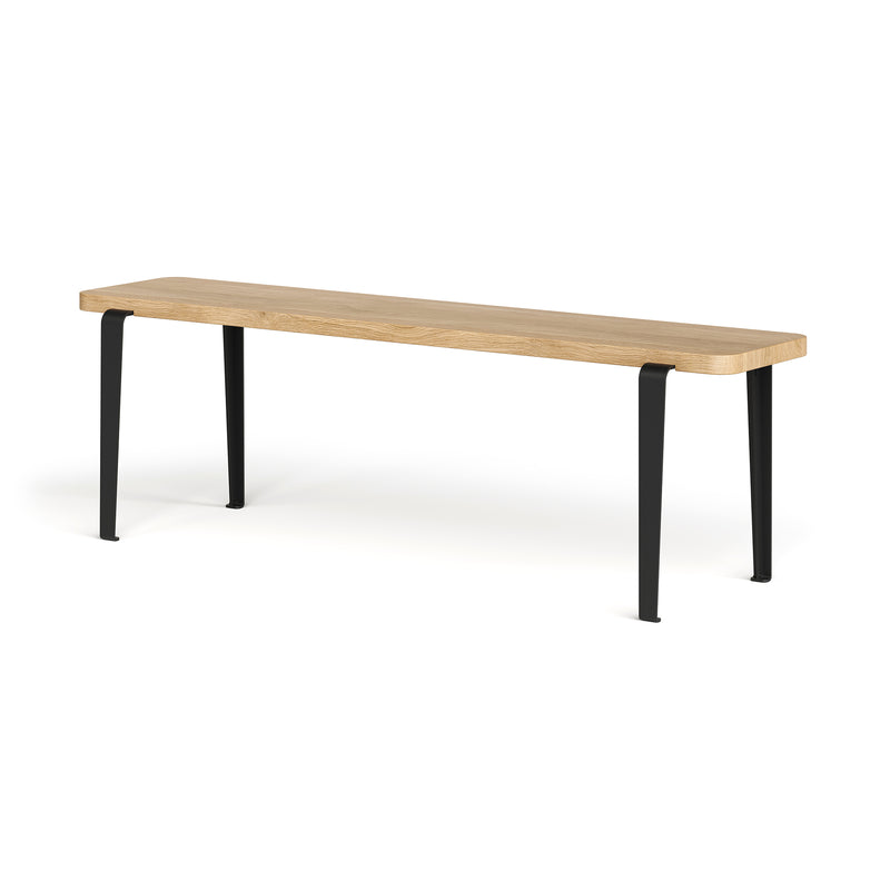TipToe - LOU Bank | Eiche / 140 x 30 cm / graphitschwarz