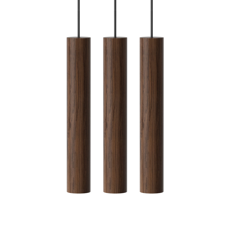 Umage - Chimes Pendelleuchte LED | Cluster 3 / Eiche dunkel / Ø 3 x 22 cm