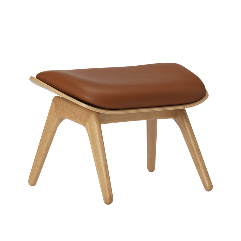 Umage - The Reader Ottoman | Eiche natur / Lederoptik Cognac