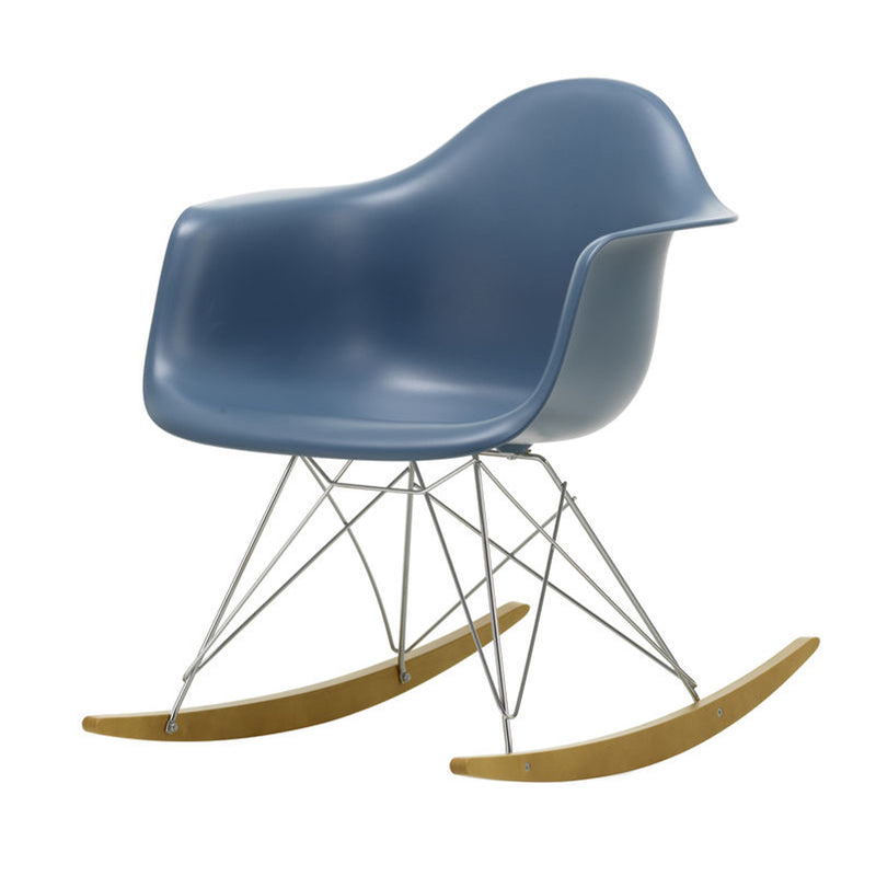 Vitra - Eames Plastic Armchair RAR | Kufen Ahorn gelblich / meerblau RE / verchromt