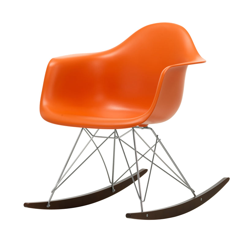 Vitra - Eames Plastic Armchair RAR | Kufen Ahorn dunkel / rostorange RE / verchromt