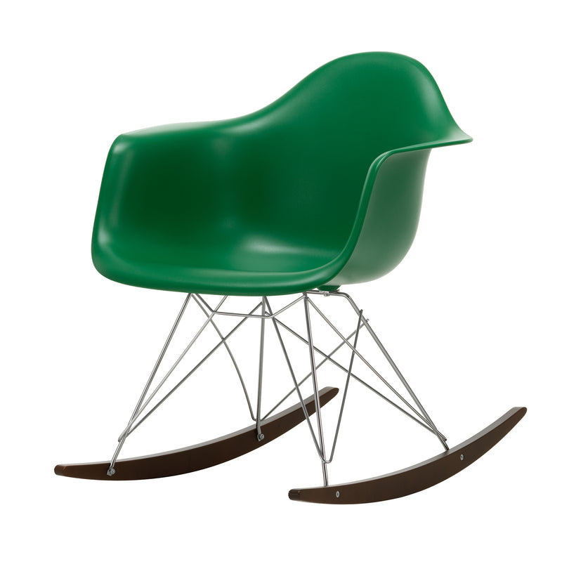 Vitra - Eames Plastic Armchair RAR | Kufen Ahorn dunkel / smaragd RE / verchromt