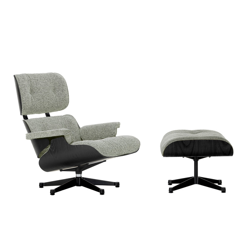 Vitra - Lounge Chair & Ottoman | Nubia 10 salt 'n pepper / Kastanie schwarz / basic dark pulverbeschichtet