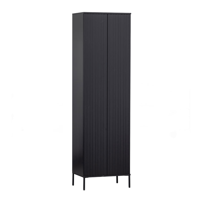 WOOOD Exclusive - Gravure Schrank mit Schubladen | Kiefer schwarz