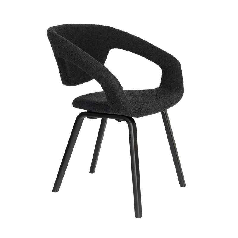 Zuiver - Flexback Stuhl | Bouclé schwarz