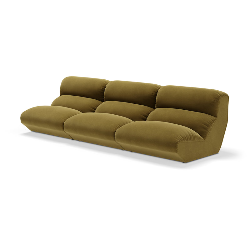 &Tradition - Hi Lo 3-Sitzer Sofa | Kvadrat Mylla 0971 / Grün