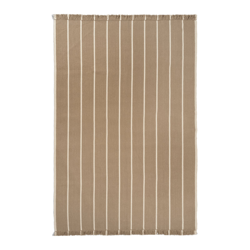 Ferm Living - Calm Kelim Wollteppich | 200 x 300 cm / dark sand/off-white