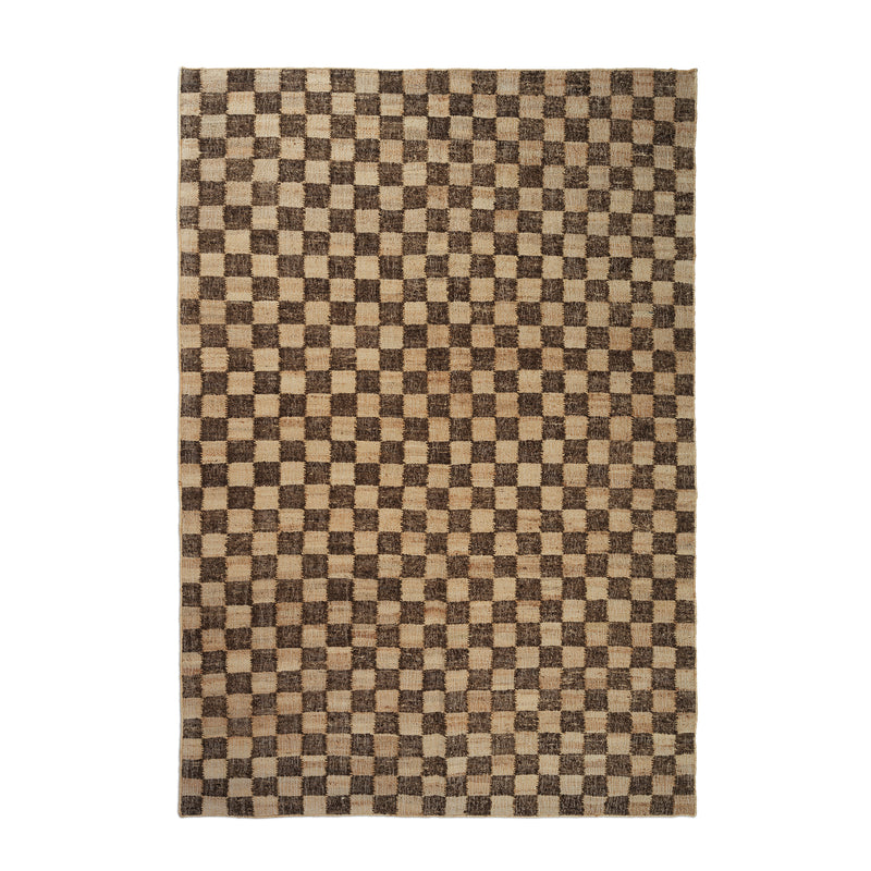 Ferm Living - Check Woll-Jute Teppich | 200 x 300 cm / coffee