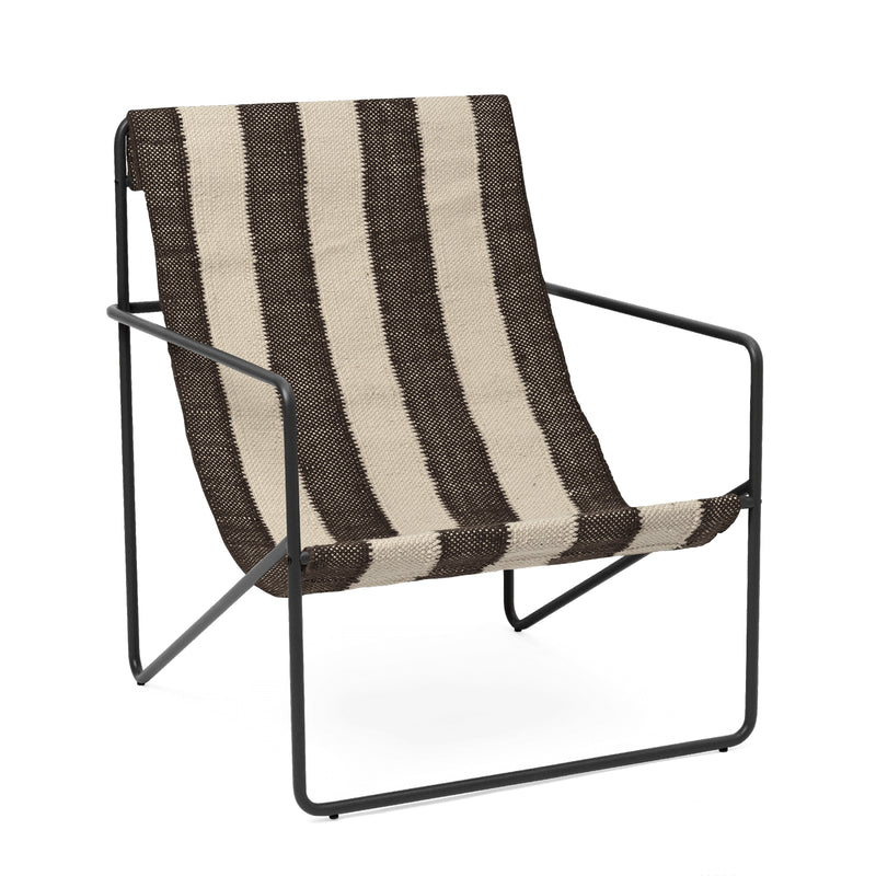 Ferm Living - Desert Lounge Chair | schwarz/off-white/chocolate