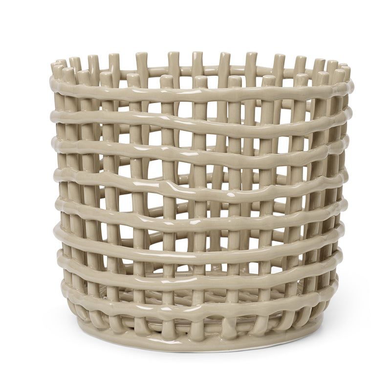 Ferm Living - Keramik Korb | groß / cashmere