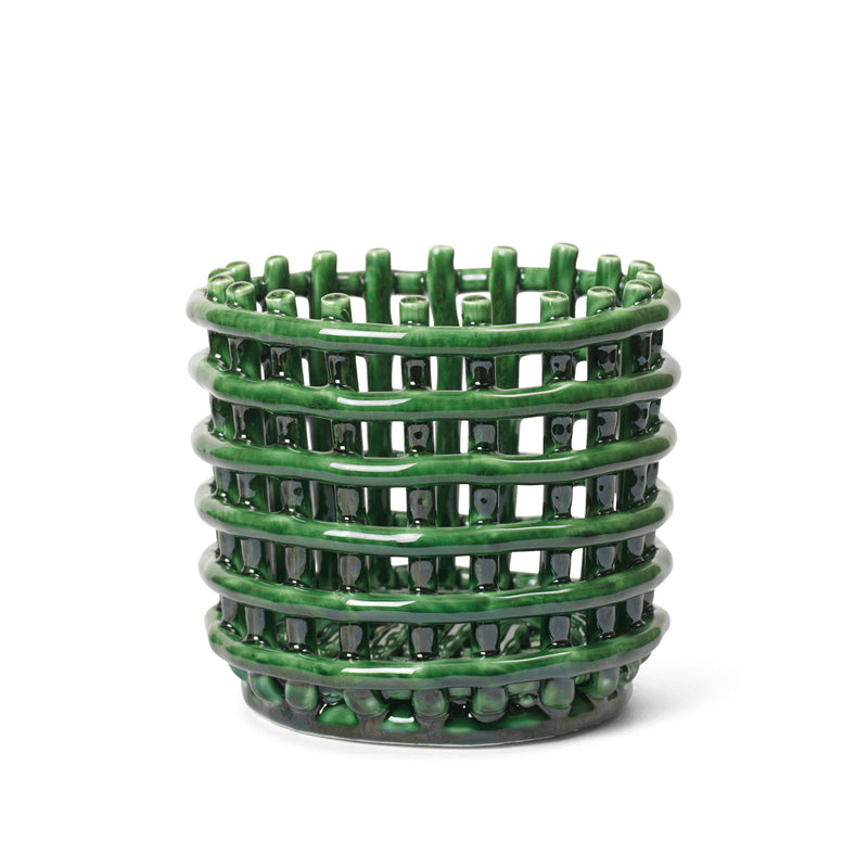 Ferm Living - Keramik Korb | klein / emerald green