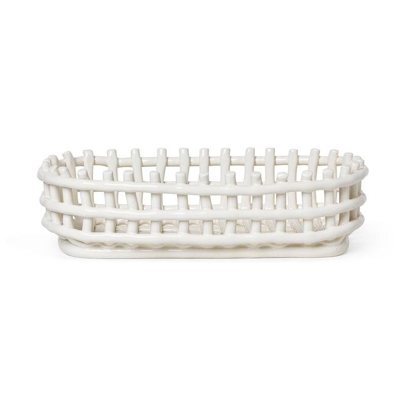 Ferm Living - Keramik Korb oval | off-white