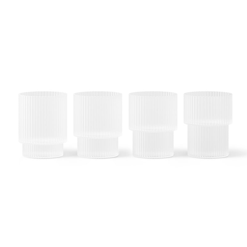 Ferm Living - Ripple Trinkgläser (4er-Set) | frosted