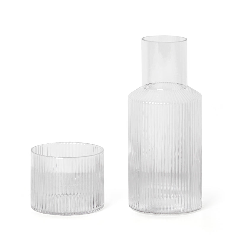 Ferm Living - Ripple Karaffen-Set, klein | clear