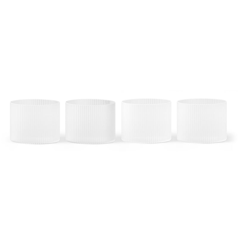 Ferm Living - Ripple Trinkgläser low (4er-Set) | frosted