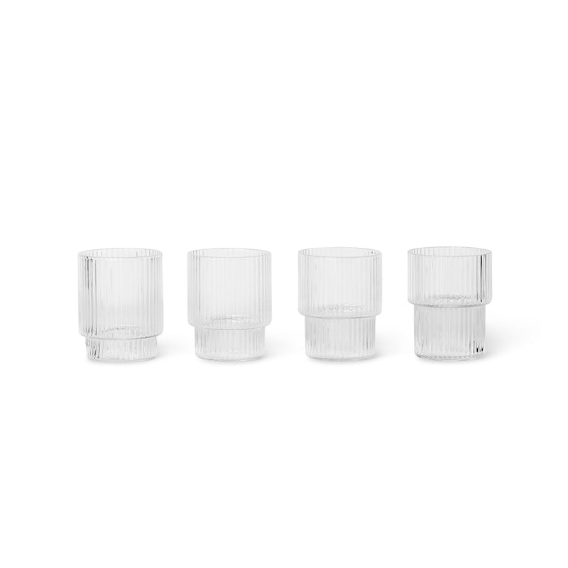 Ferm Living - Ripple Trinkgläser small (4er-Set) | clear
