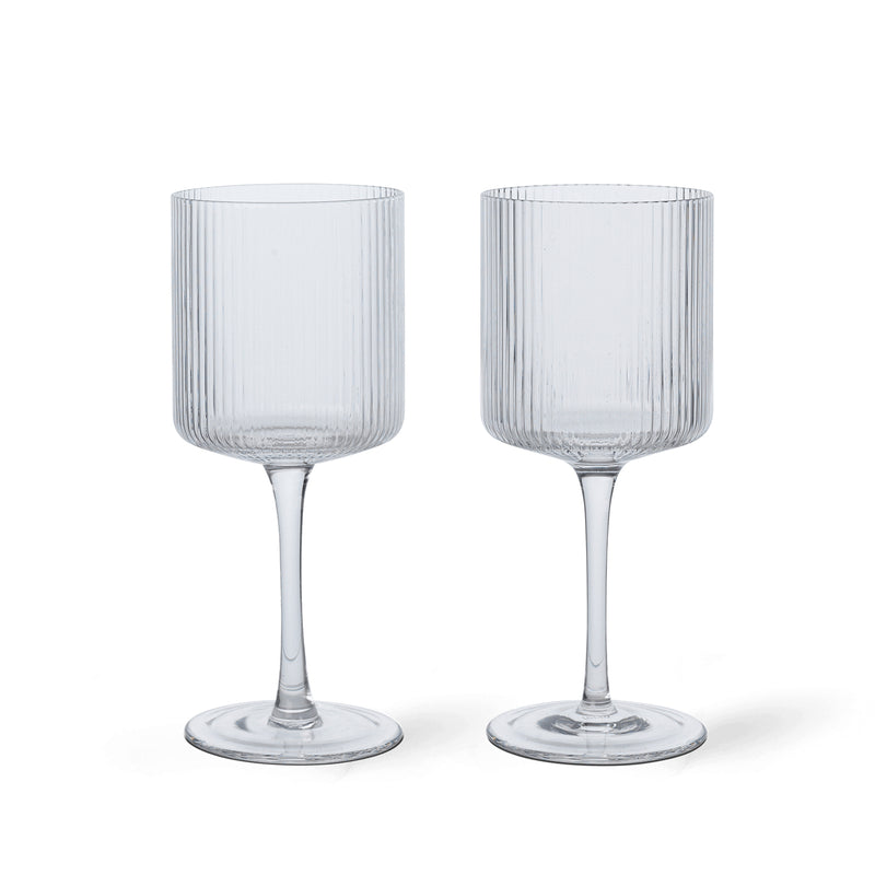 Ferm Living - Ripple Weißweinglas (2er-Set) | clear