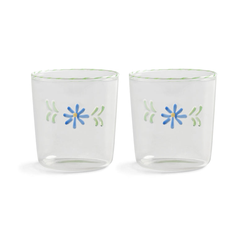 &klevering - Flora Trinkglas | blau