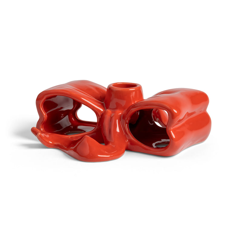 &klevering - Ribbon Kerzenhalter | rot