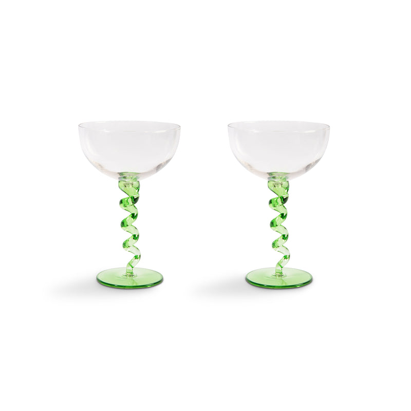 &klevering - Coupe Spiral Champagnerglas | grün