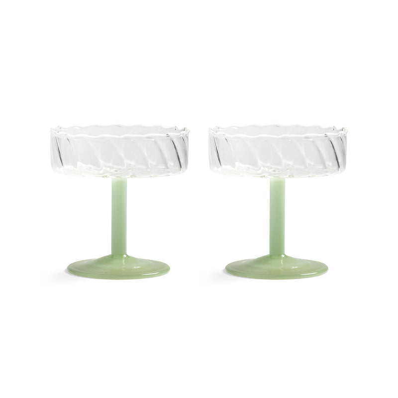 &klevering - Coupe Twirl Champagnerglas | grün