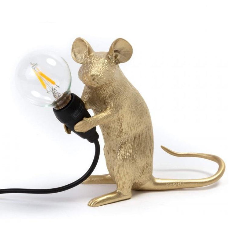 Seletti - Mouse Sitting Tischleuchte | gold