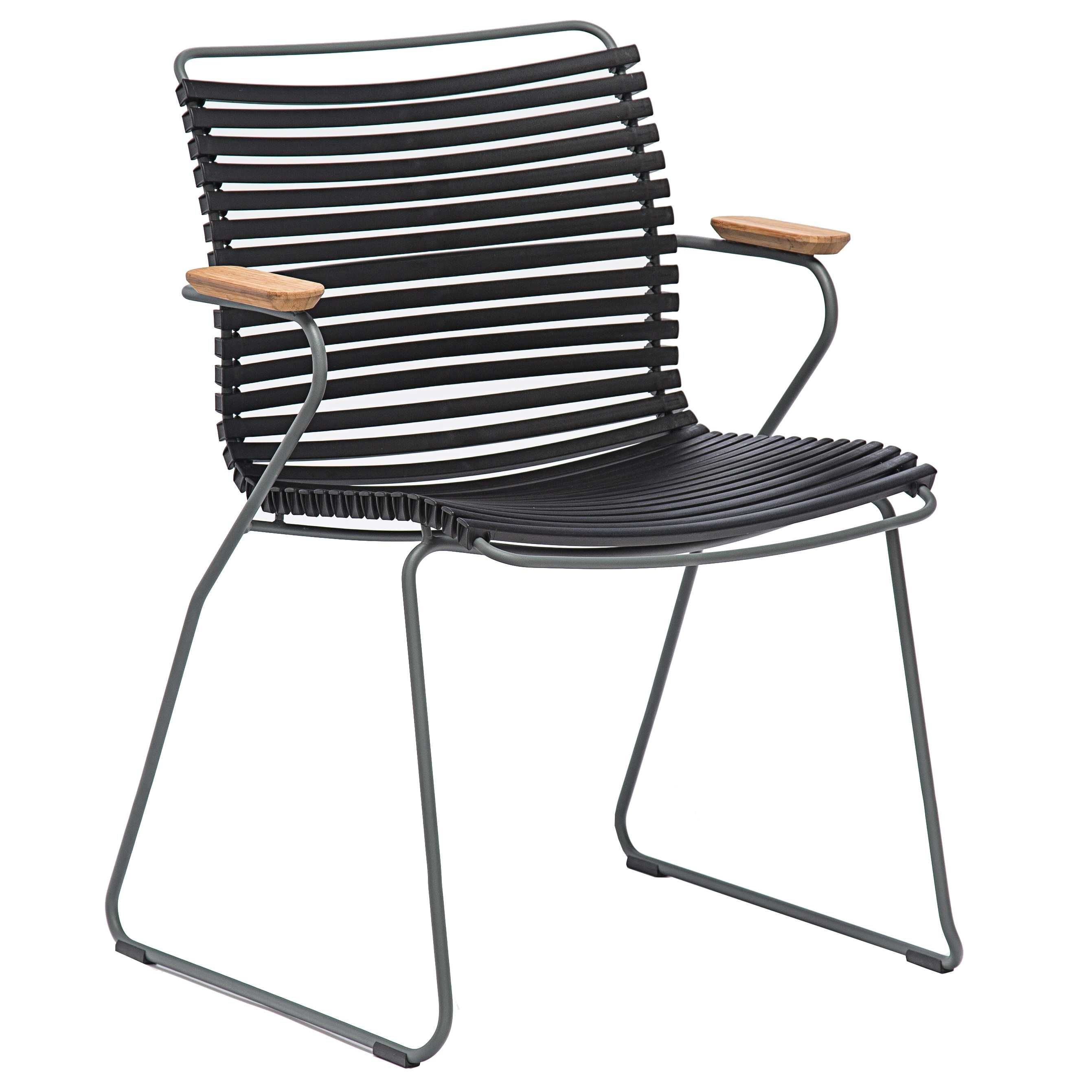 HOUE - CLICK Outdoor Dining Armlehnstuhl mit niedriger Lehne | schwarz