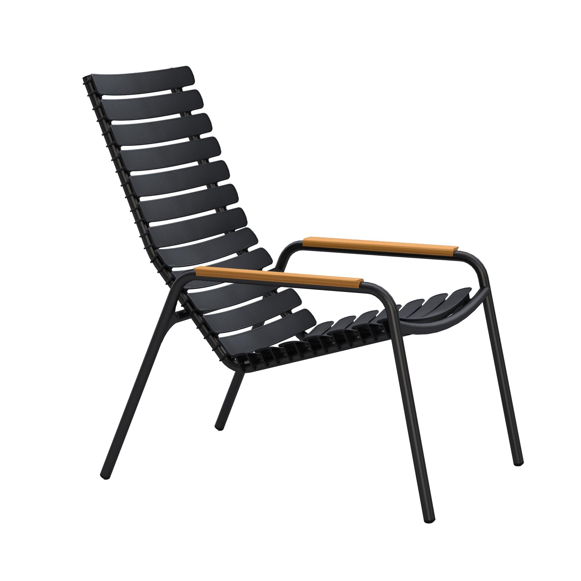HOUE - ReCLIPS Outdoor Loungesessel | schwarz/Bambus