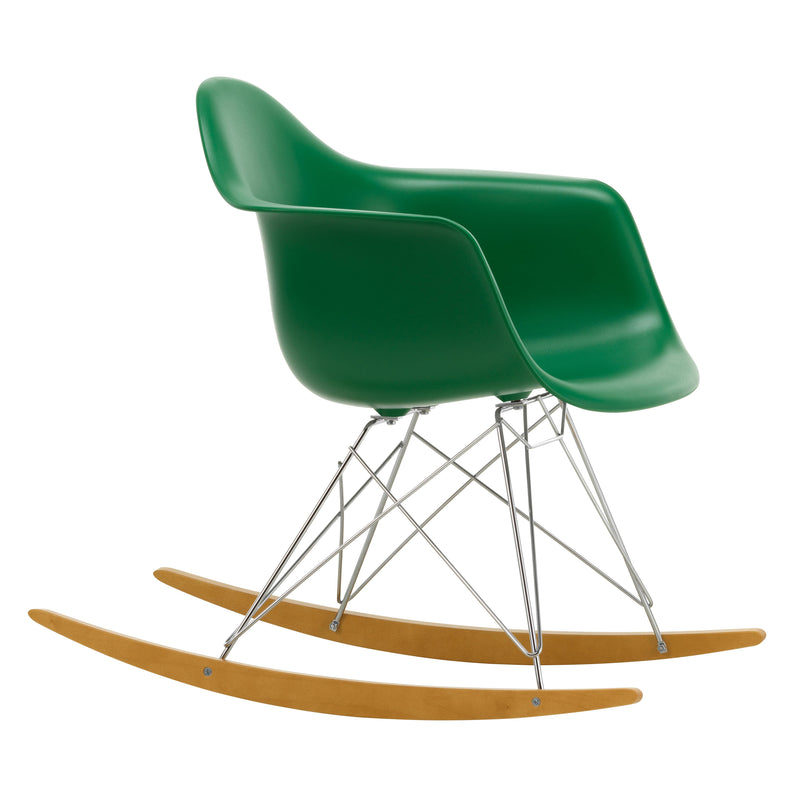 Vitra - Eames Plastic Armchair RAR | Kufen Ahorn gelblich / smaragd / verchromt