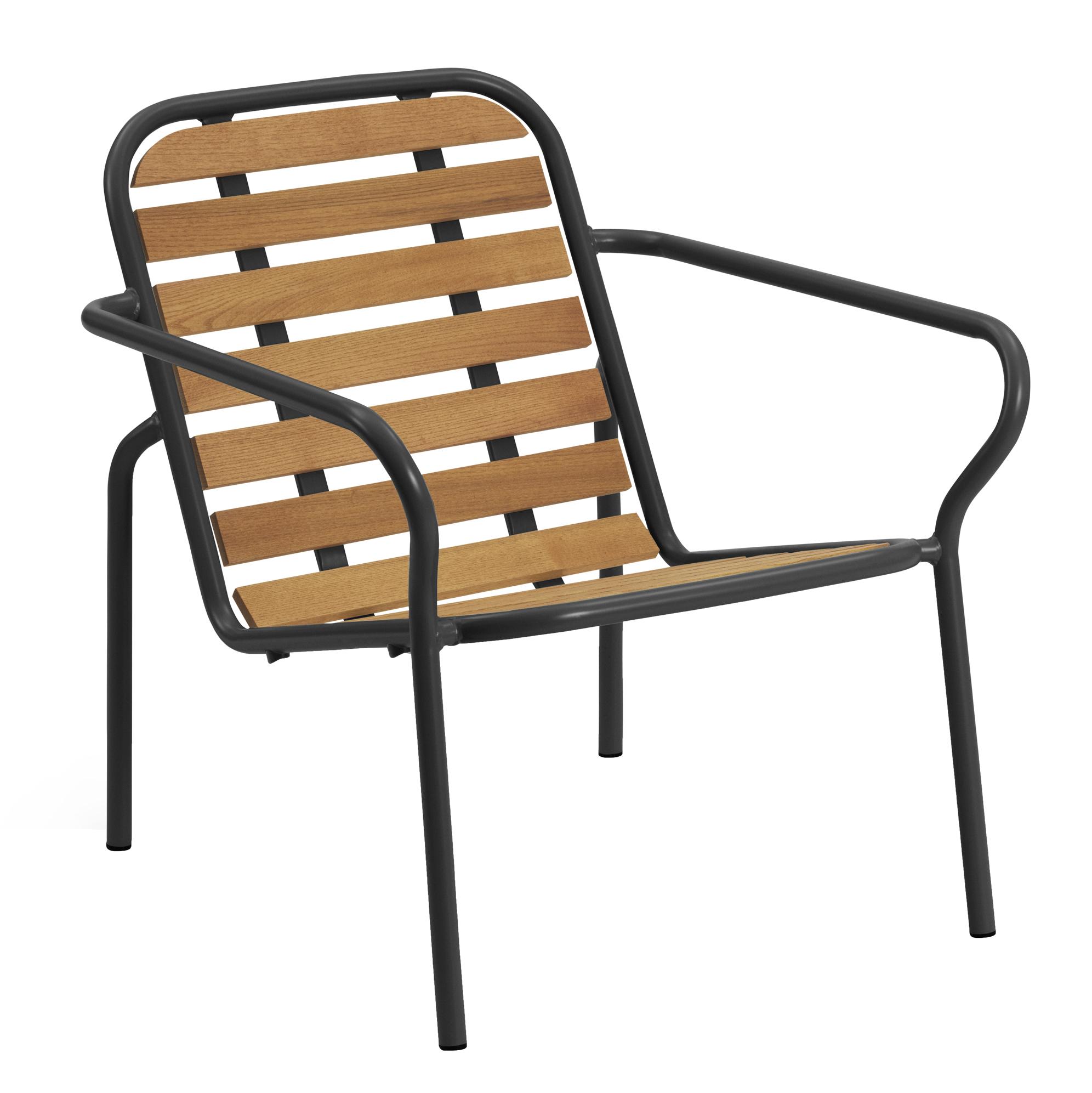 Normann Copenhagen - Vig Outdoor Lounge Chair | Robinie natur / schwarz