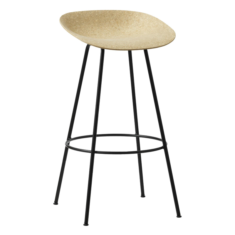 Normann Copenhagen - Mat Barhocker Stahl | H 75 cm / hemp / black