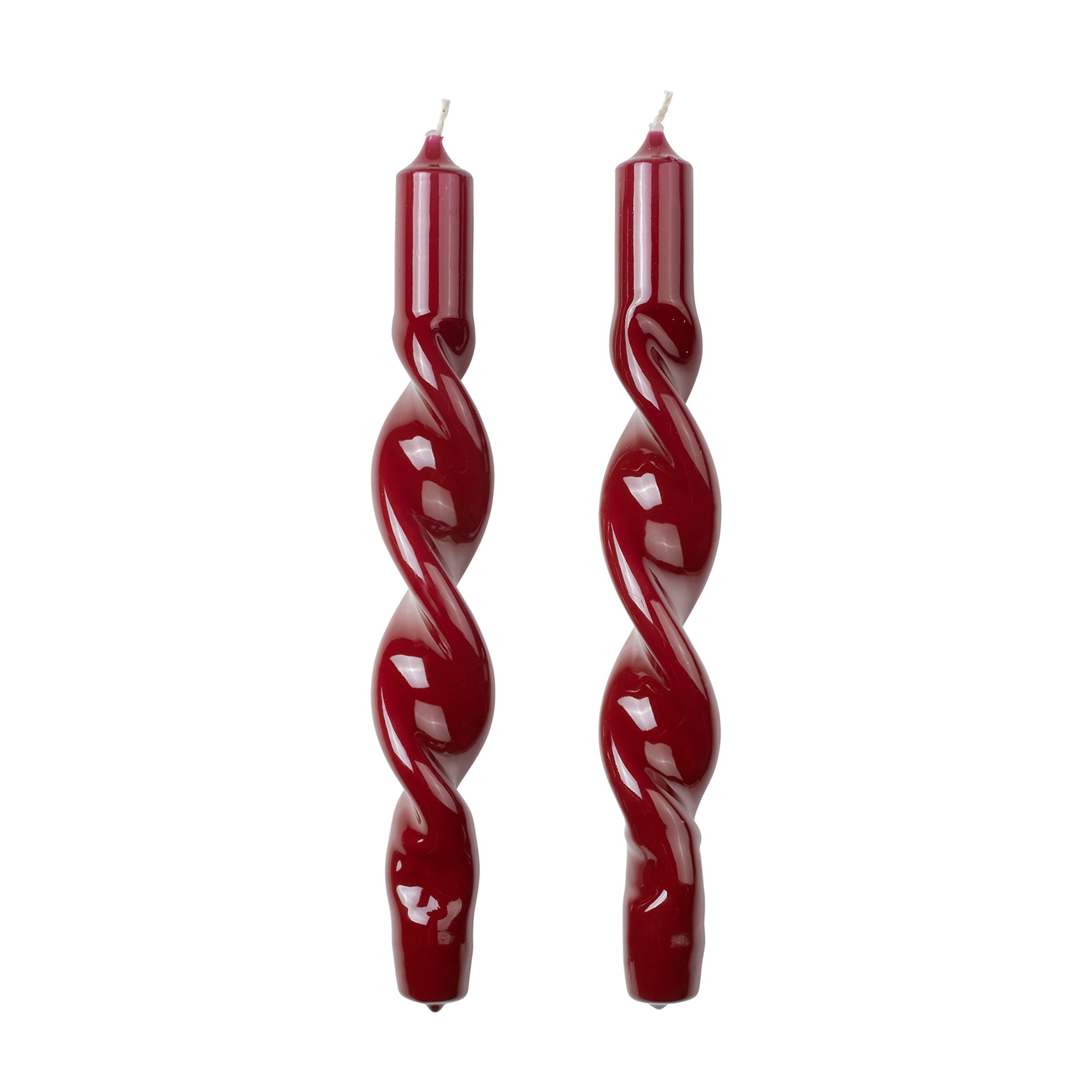 Broste Copenhagen - Twist Glossy Kerzen | burgundy