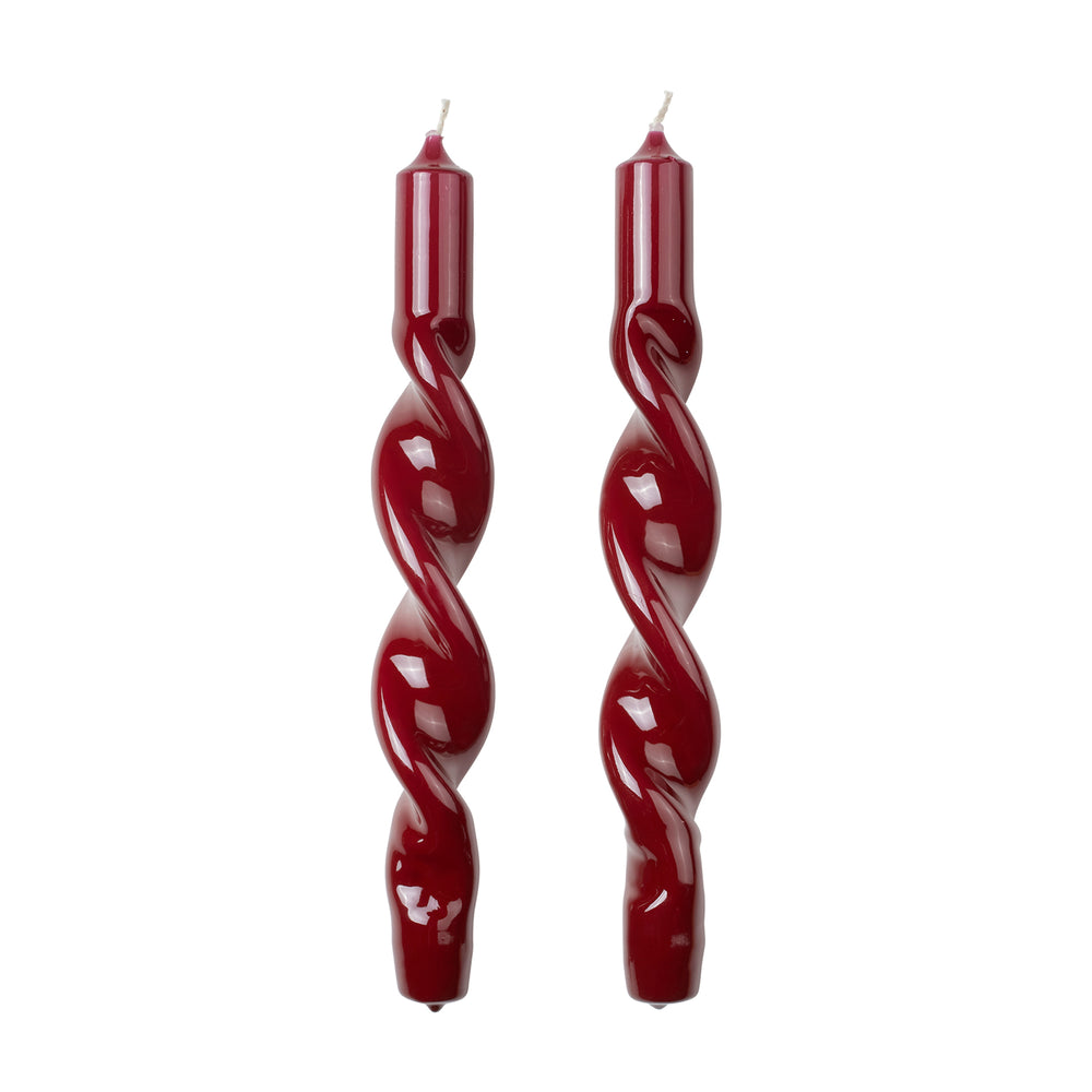 Broste Copenhagen - Twist Glossy Kerzen | burgundy