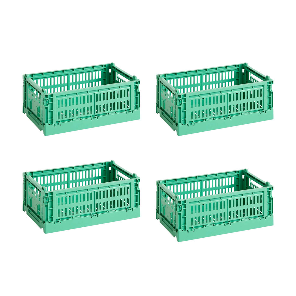 HAY - Colour Crate S Korb-Set recycled | 4er-Set / dark mint