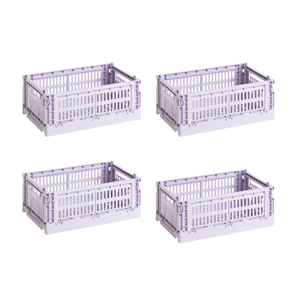 HAY - Colour Crate S Korb-Set recycled | 4er-Set / lavender