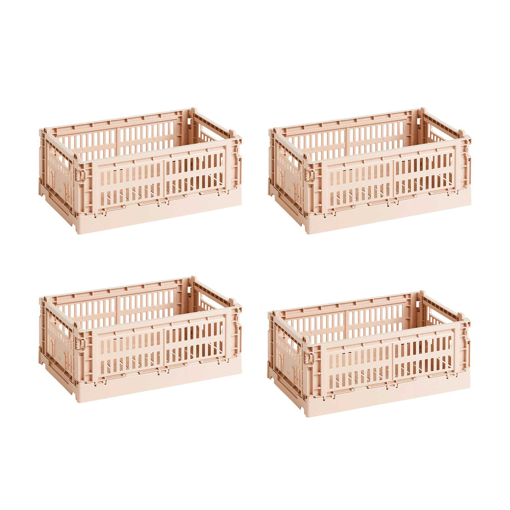 HAY - Colour Crate S Korb-Set recycled | 4er-Set / powder