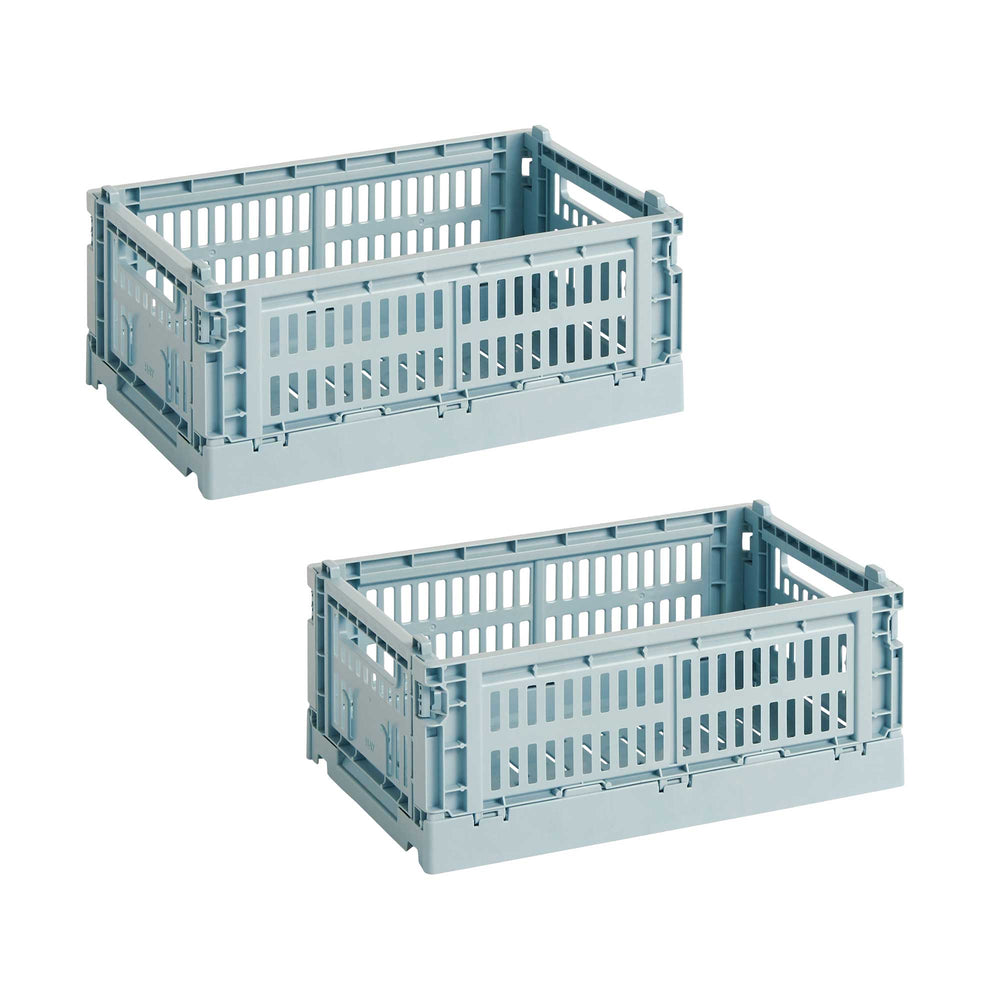 HAY - Colour Crate S Korb-Set recycled | 2er-Set / dusty blue